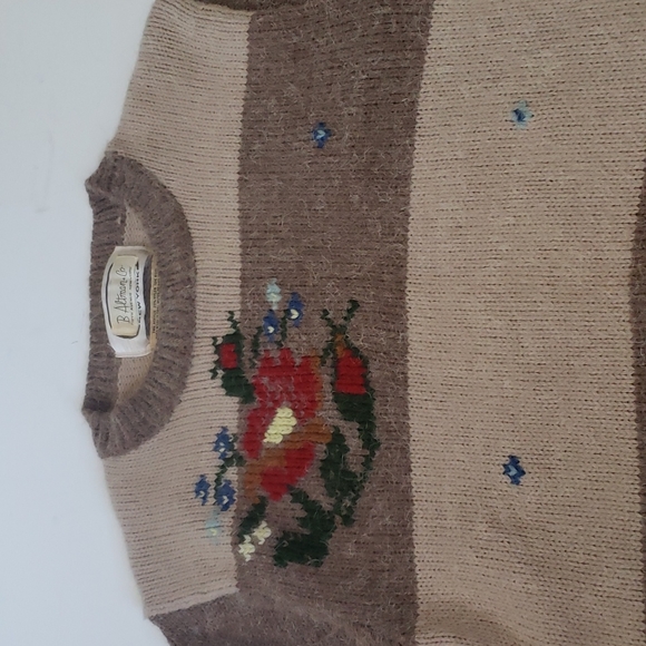 Vintage B. Altman & Co stripes and flowers sweater, S - Picture 3 of 8
